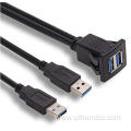 USB3.0 Panel-Mount Dual Port USB waterproof cable